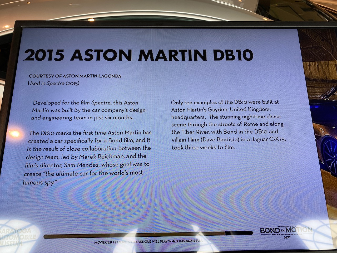 saratoga spa - 2015 aston martin db10 sign